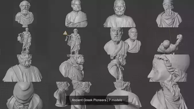 Ancient Greek Pioneers 3D Model Collection