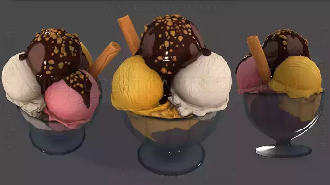 Ice Cream Low-poly 3D model