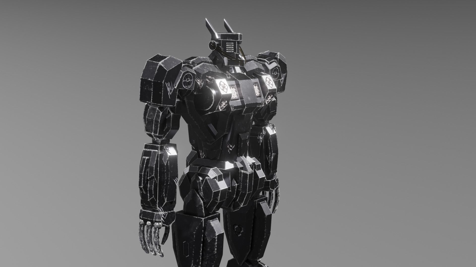 Robot Robot Low-poly 3D model_9
