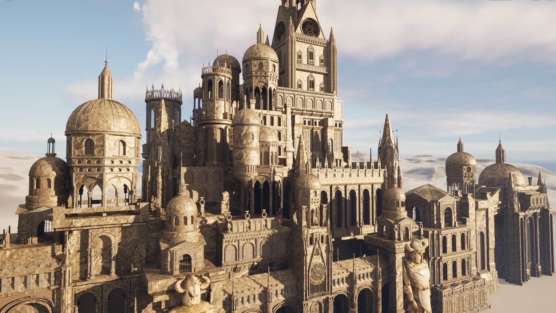 Ancient Ruins and Statues Low-poly 3D model_3