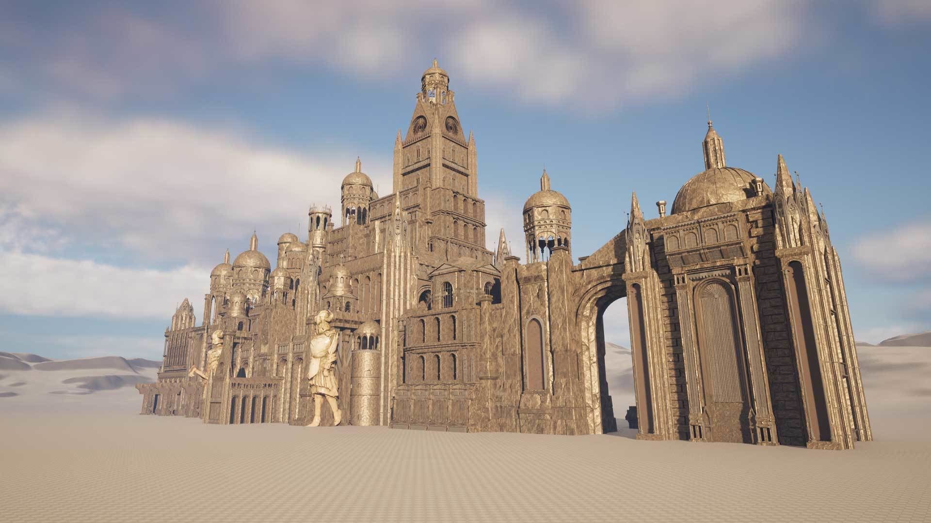 Ancient Ruins and Statues Low-poly 3D model_8