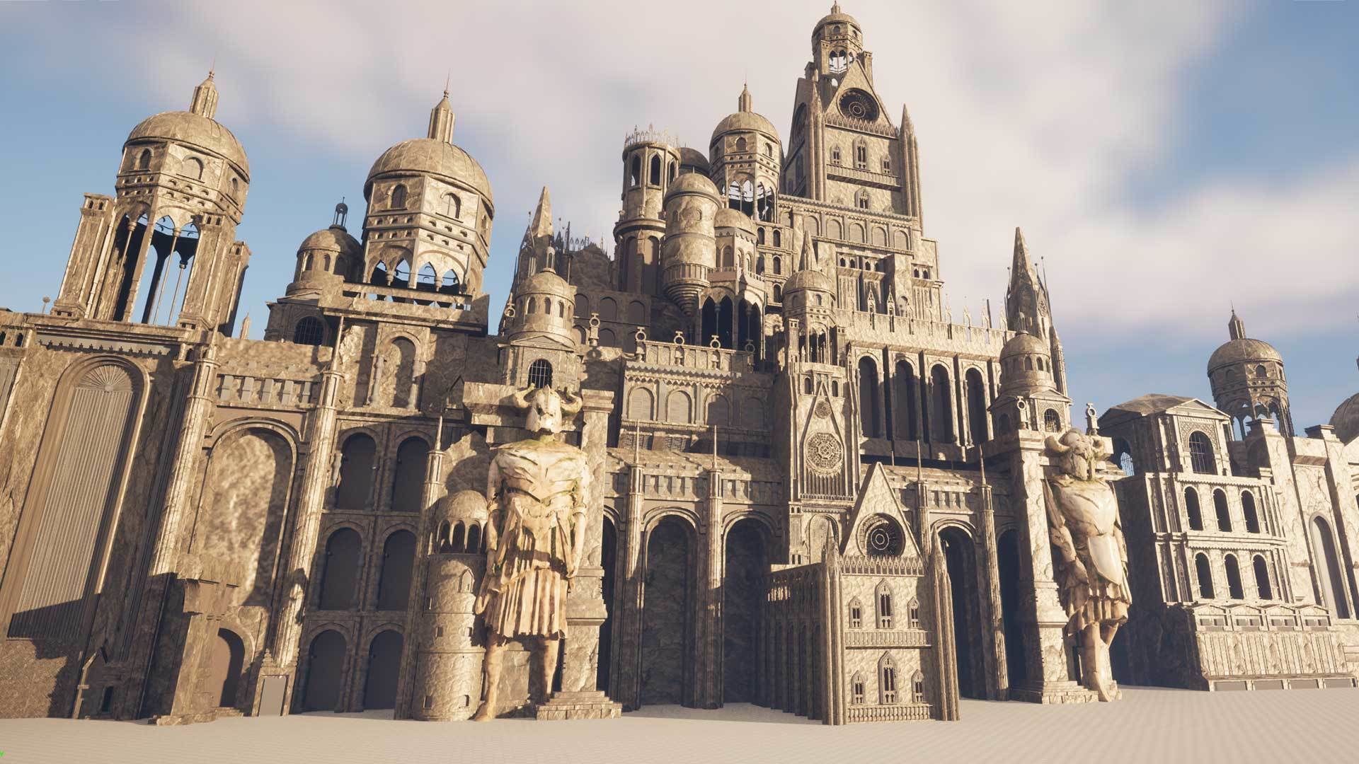 Ancient Ruins and Statues Low-poly 3D model_7