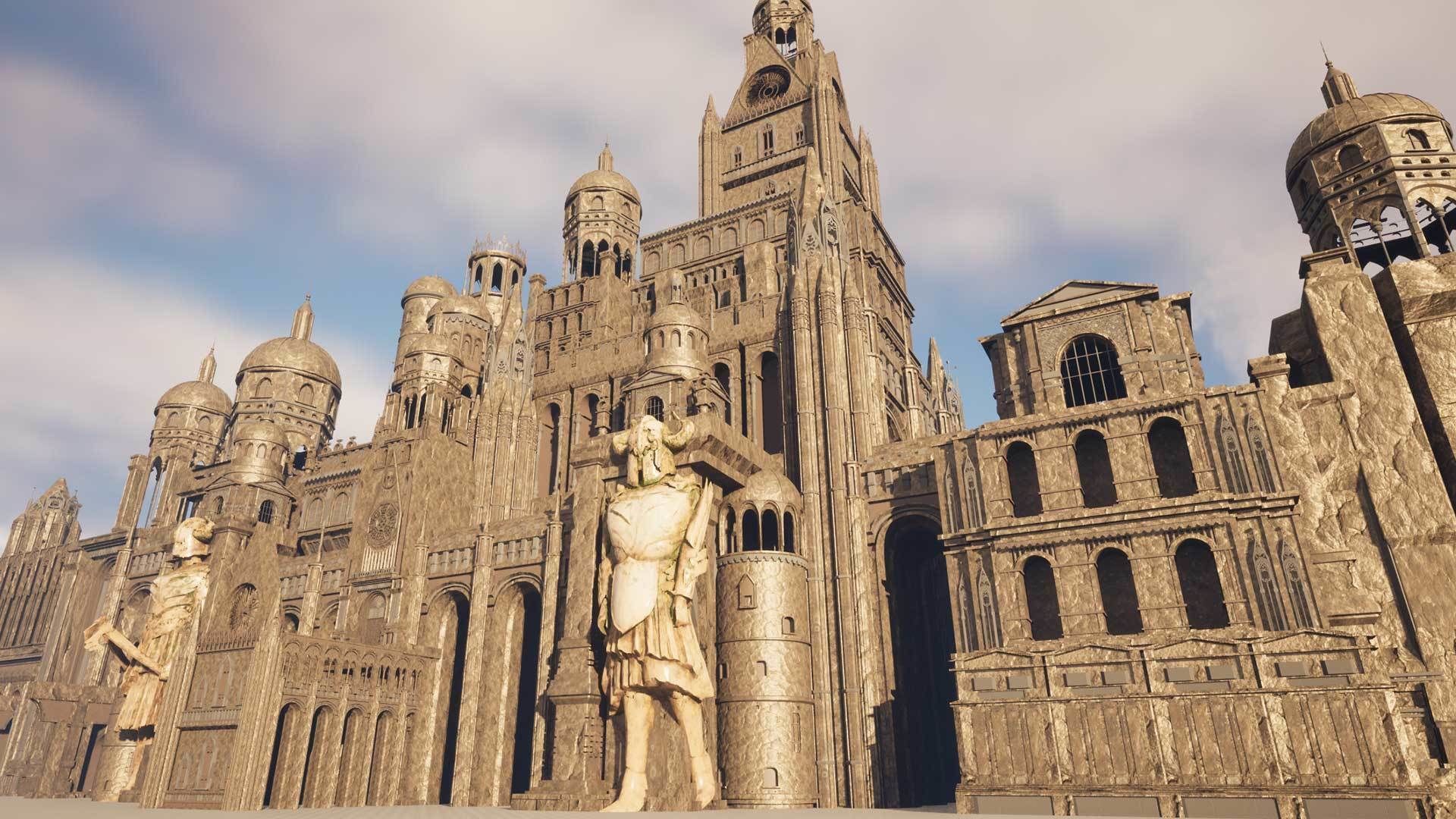 Ancient Ruins and Statues Low-poly 3D model_5