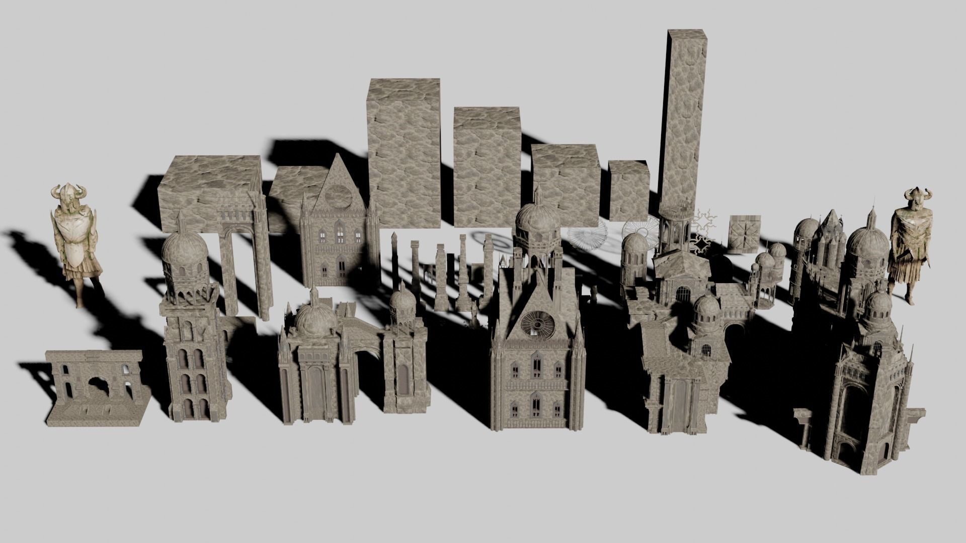 Ancient Ruins and Statues Low-poly 3D model_20