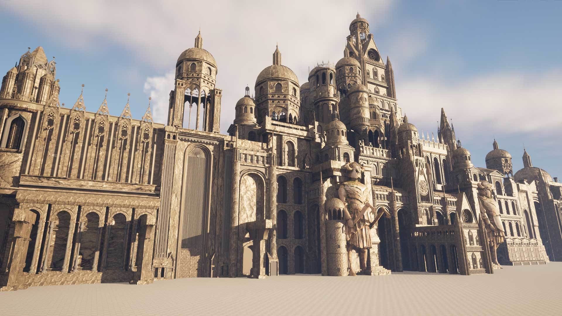 Ancient Ruins and Statues Low-poly 3D model_2