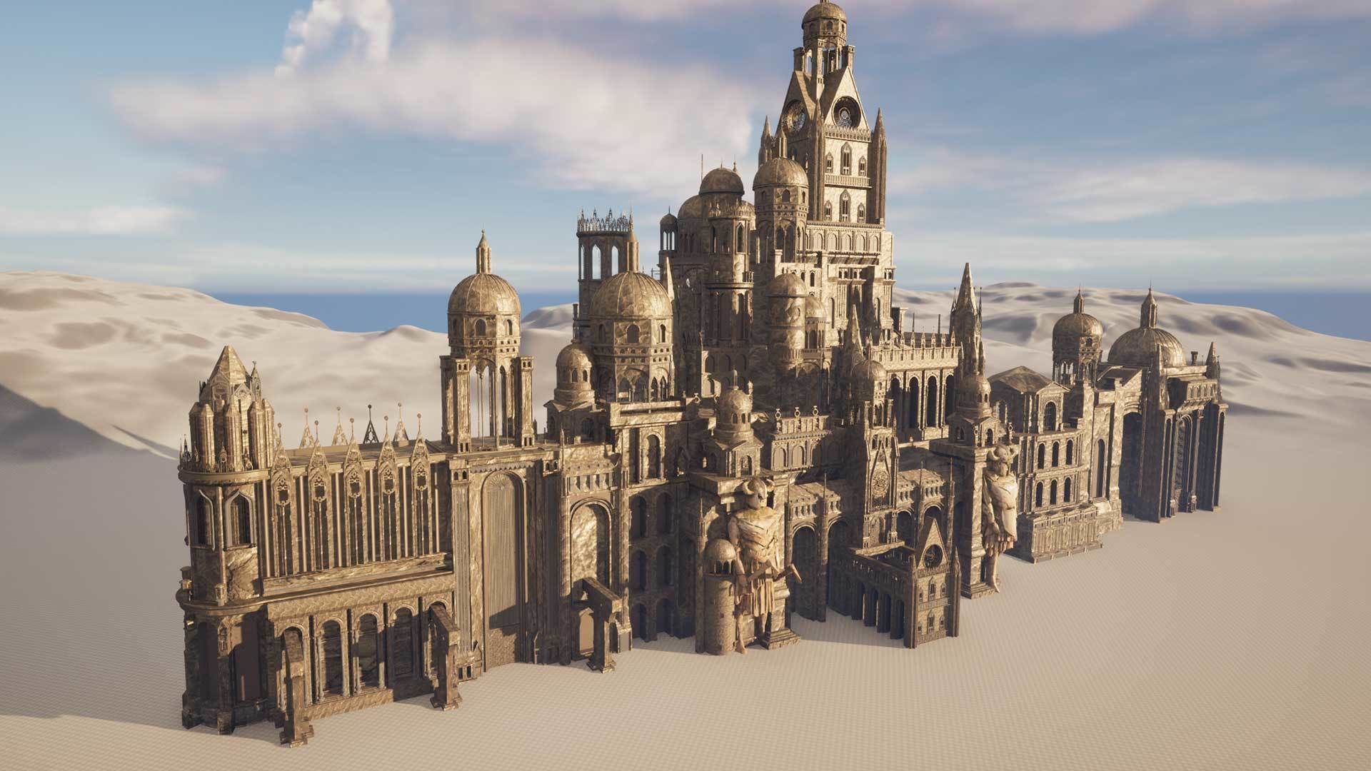 Ancient Ruins and Statues Low-poly 3D model_15