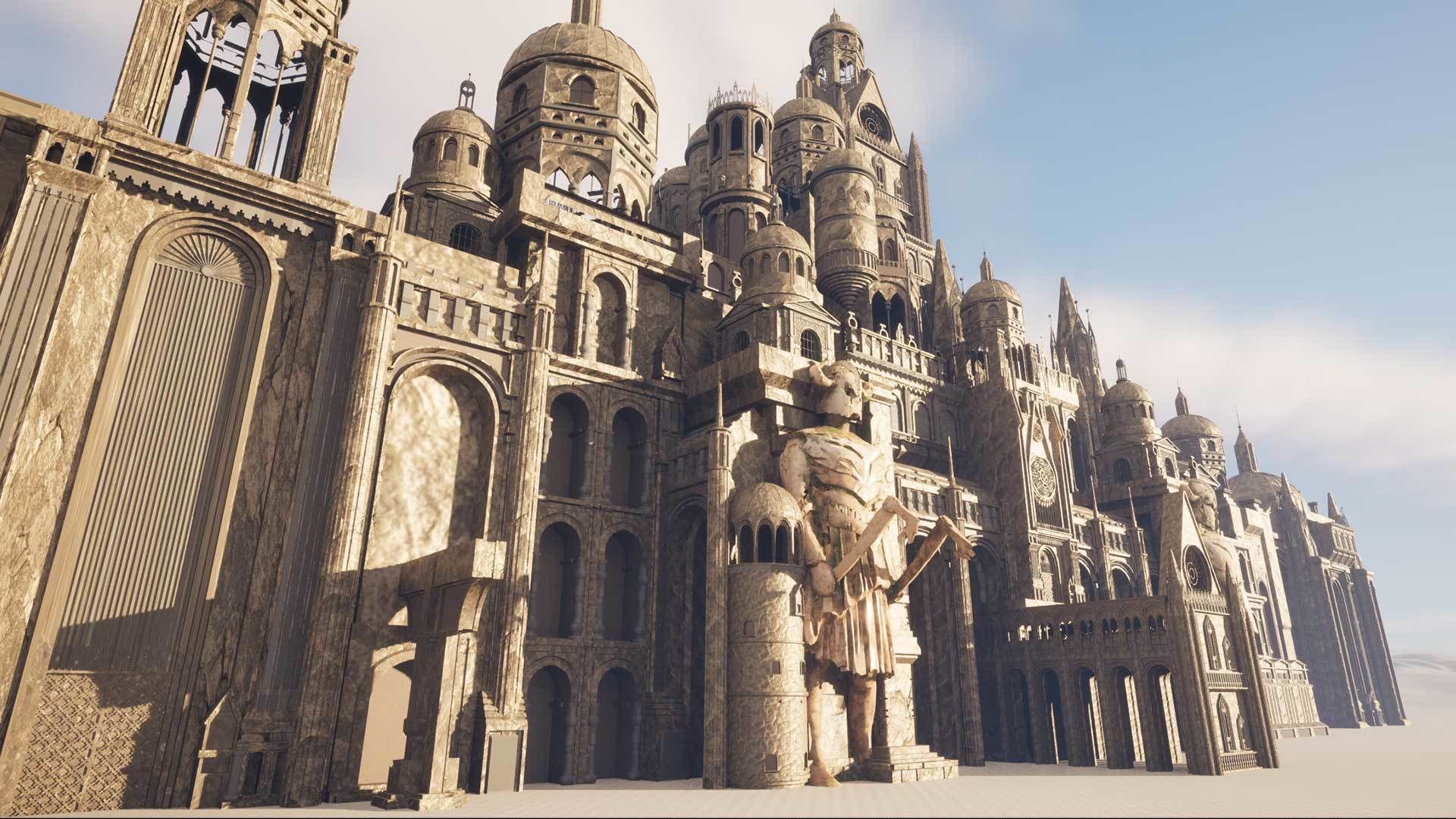 Ancient Ruins and Statues Low-poly 3D model_6