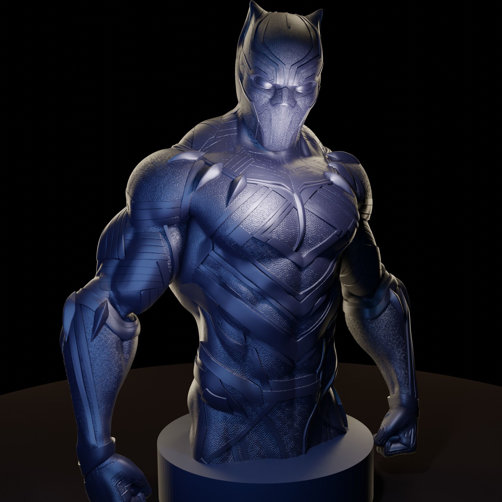 Black panther bust 3D print model_1