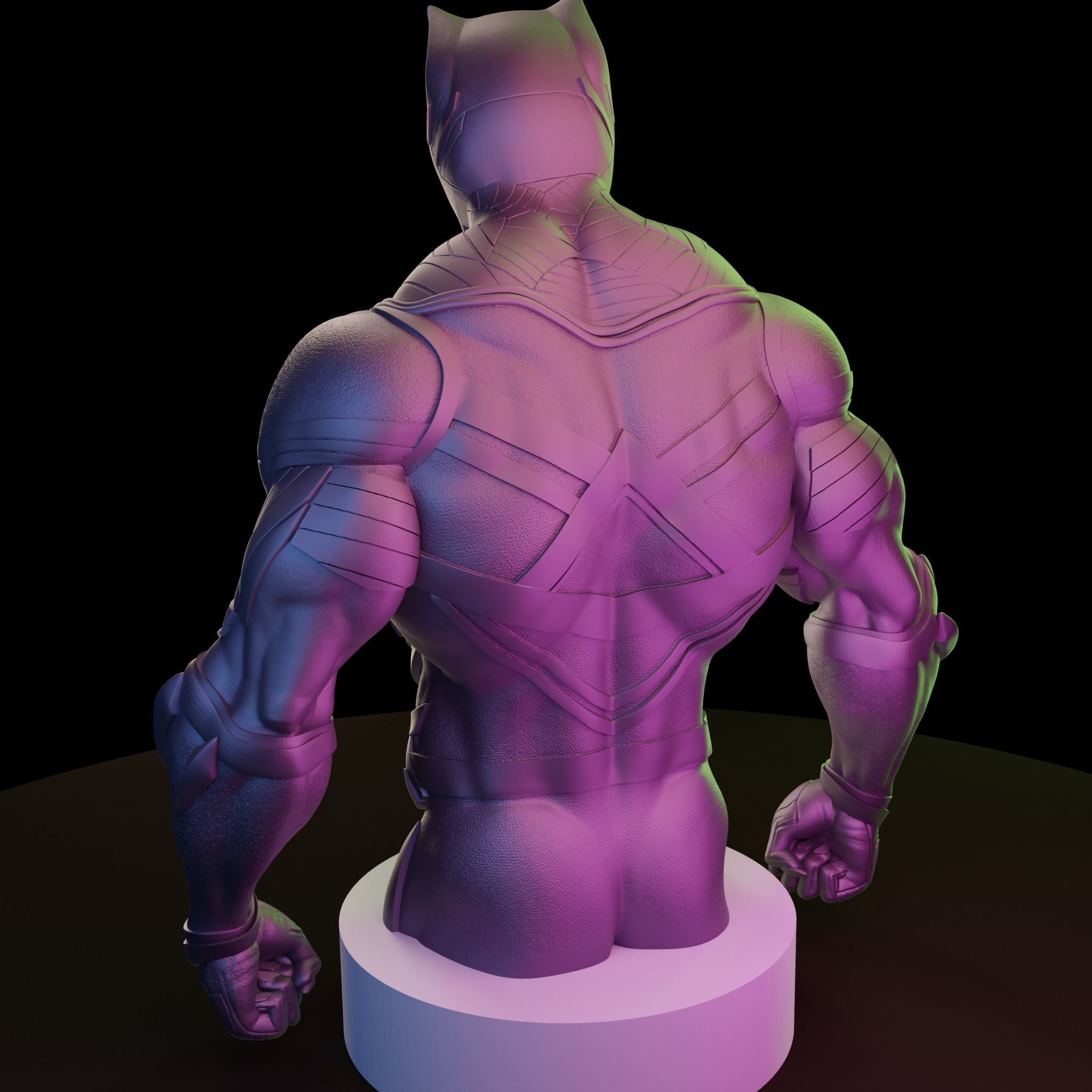 Black panther bust 3D print model_6