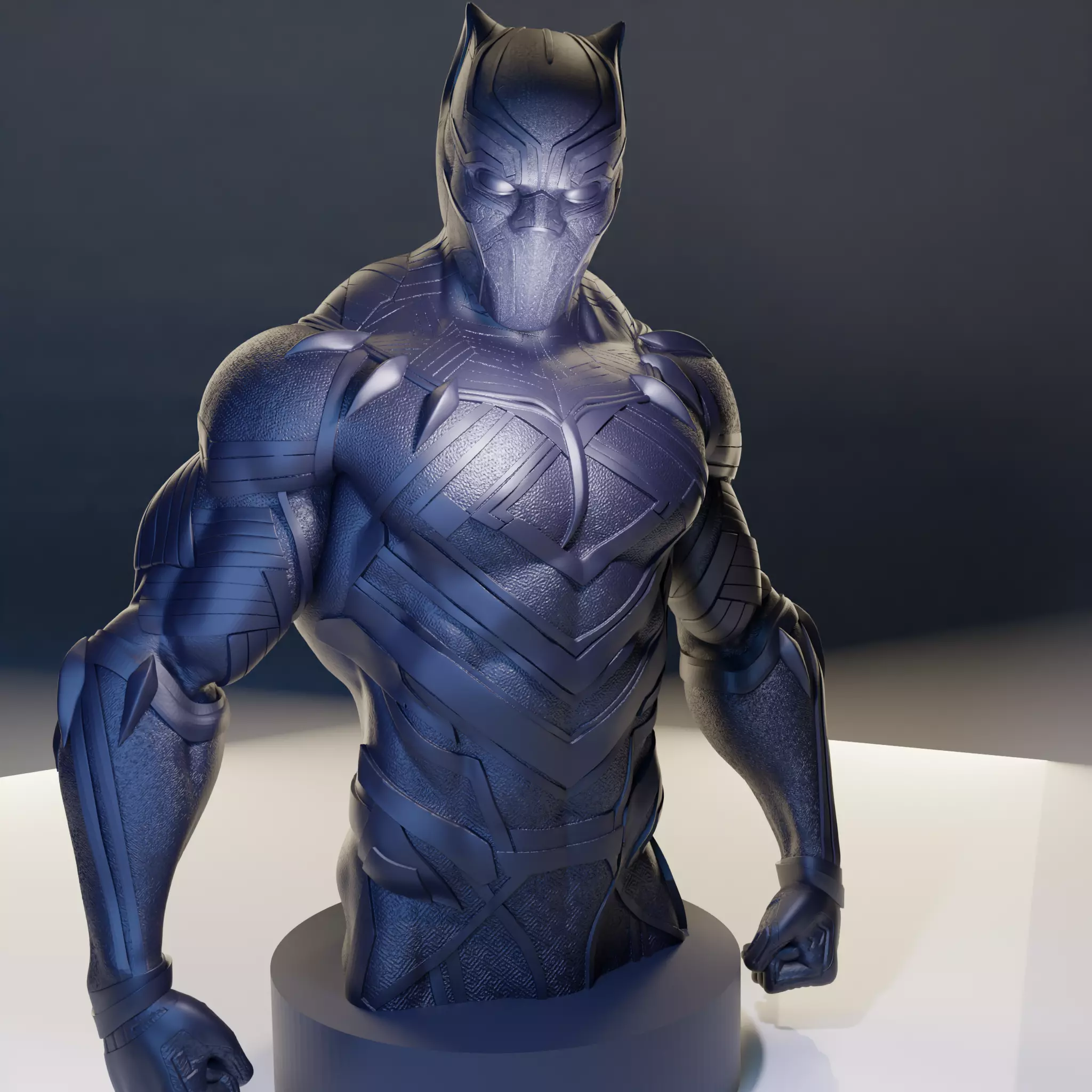 Black panther bust 3D print model_0
