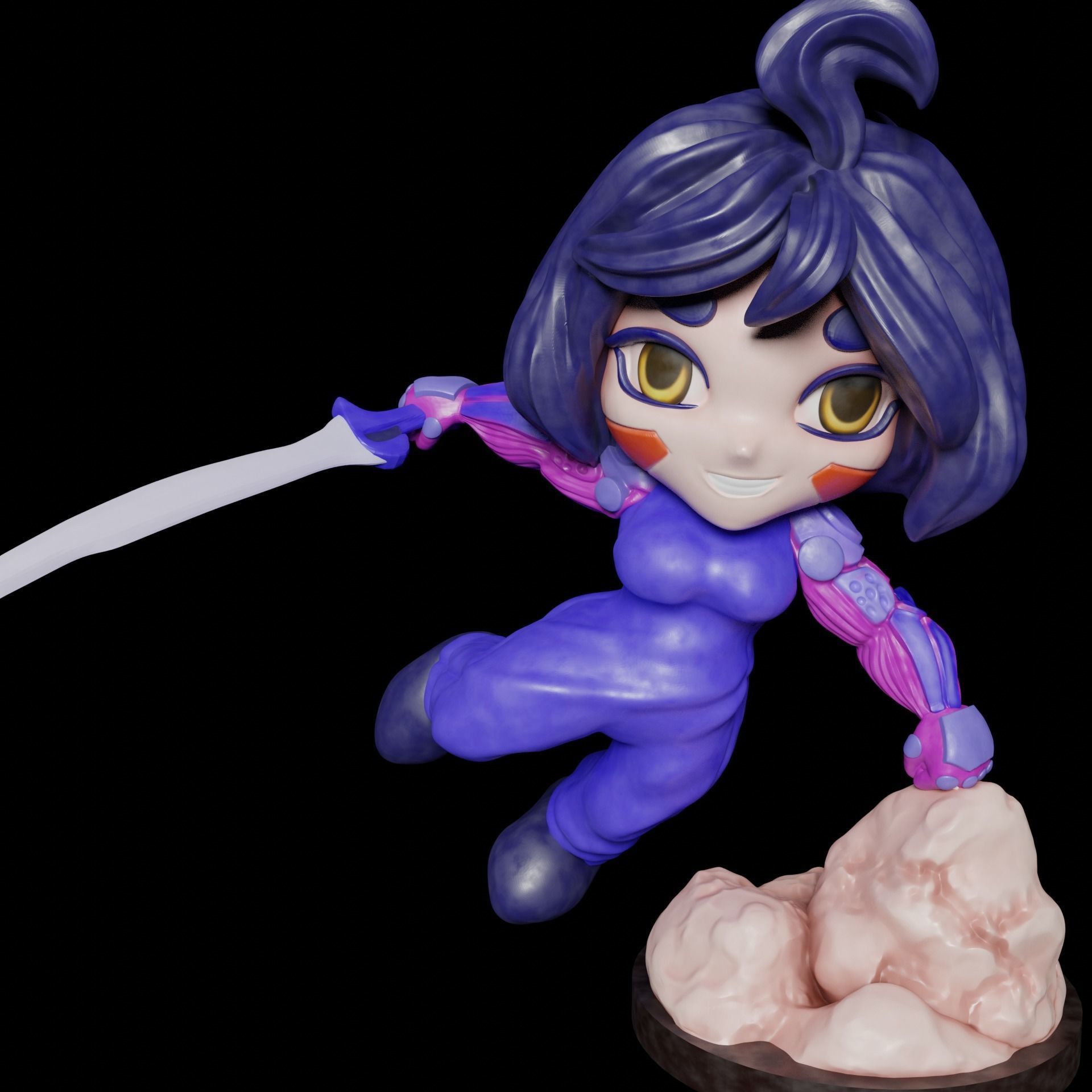 Chibi alita 3D print model_3
