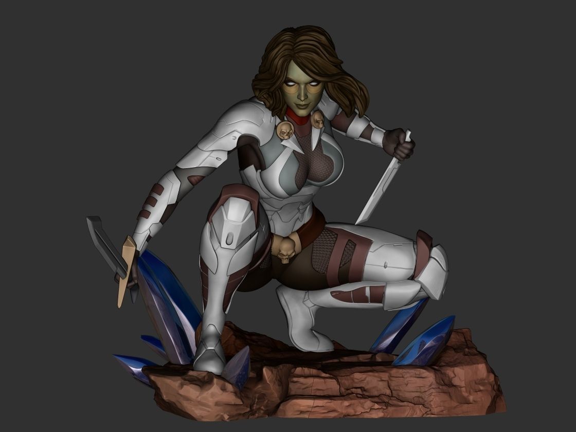 Gamora female superhero 3D print model_5