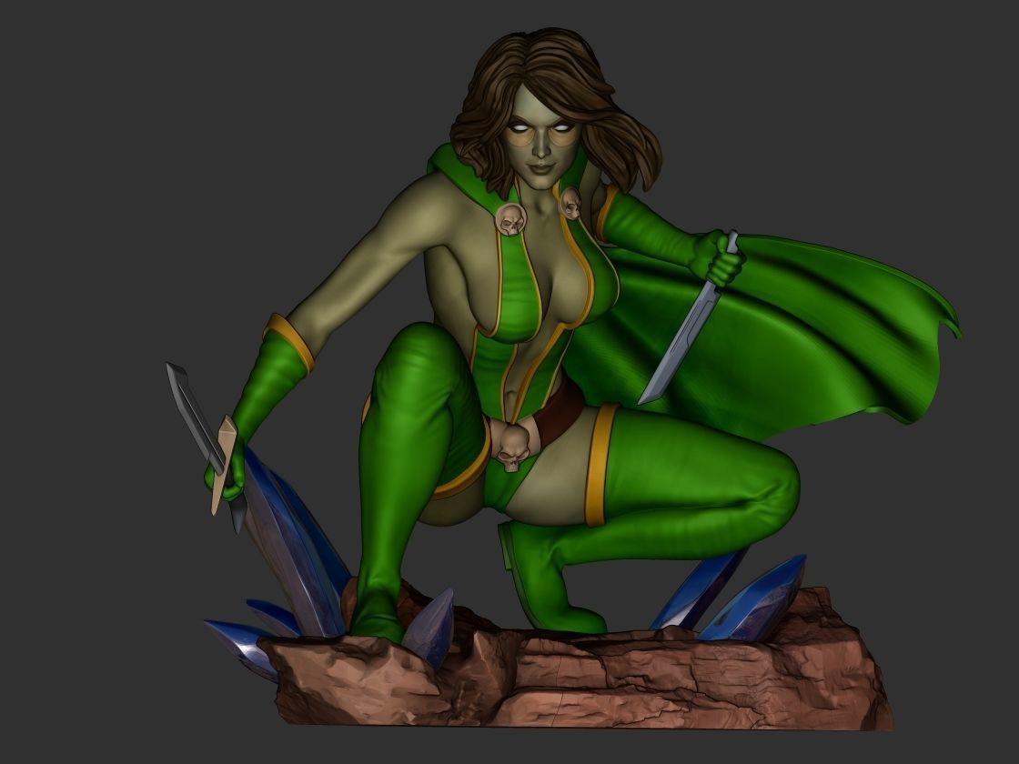 Gamora female superhero 3D print model_4