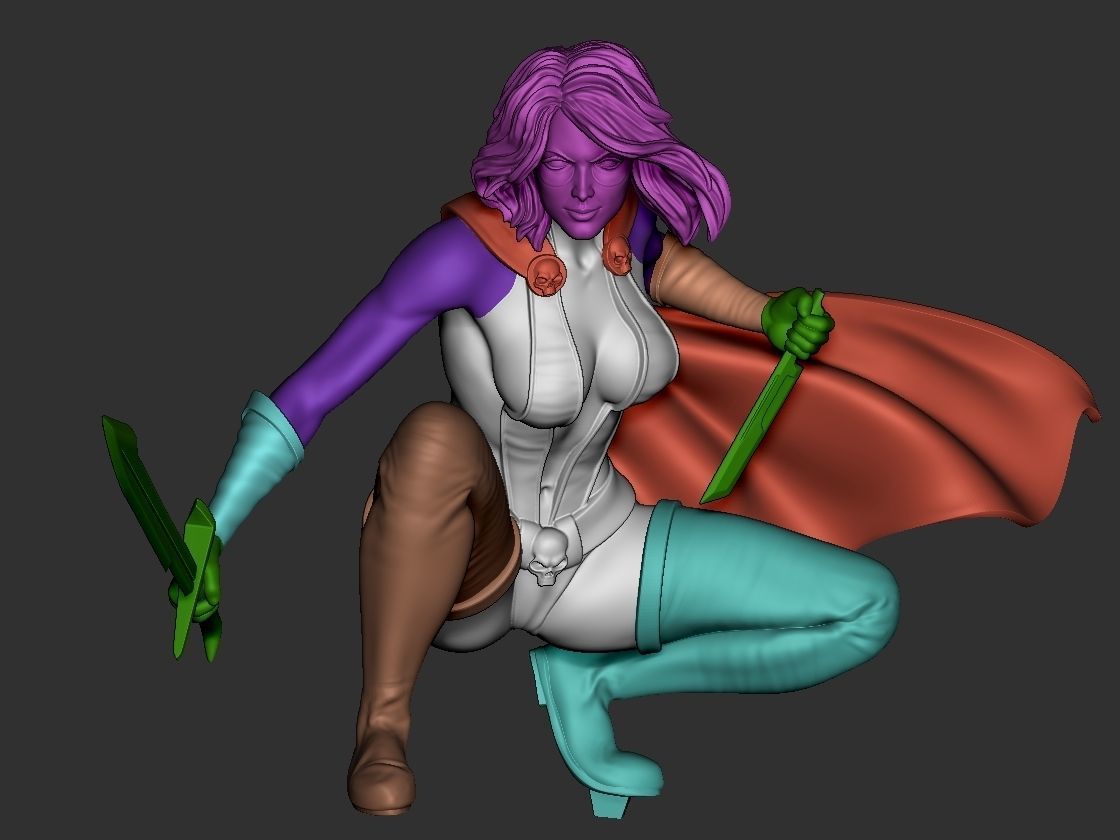 Gamora female superhero 3D print model_3