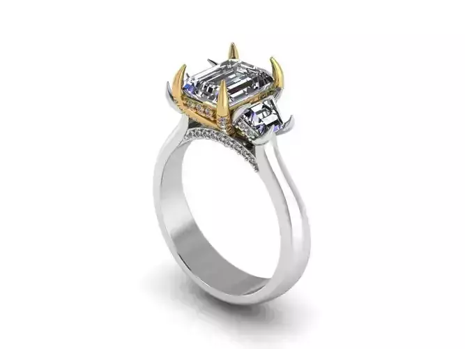3 stone eagle prong ring 368