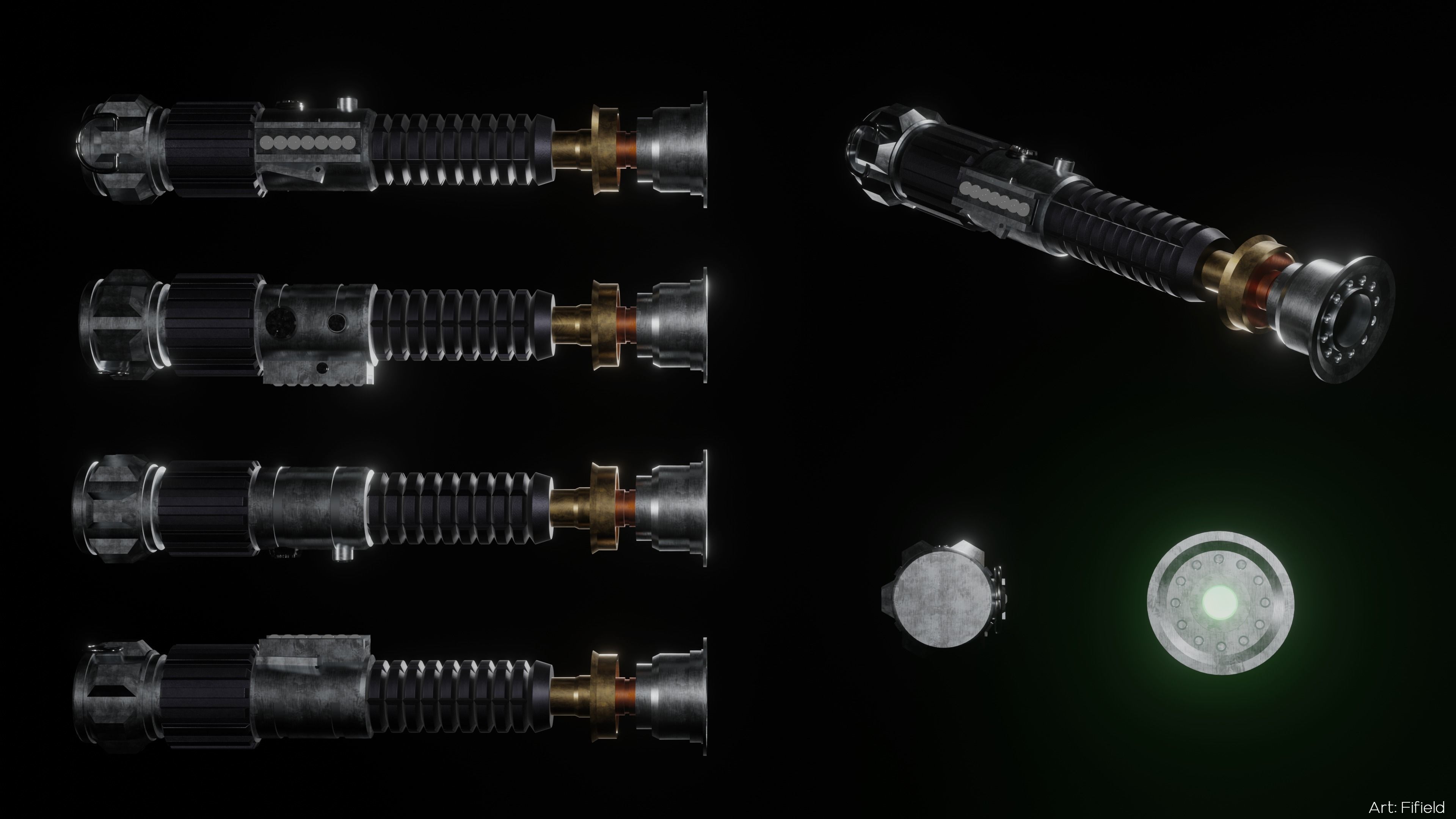 Obi-wan lightsaber  3D model_3