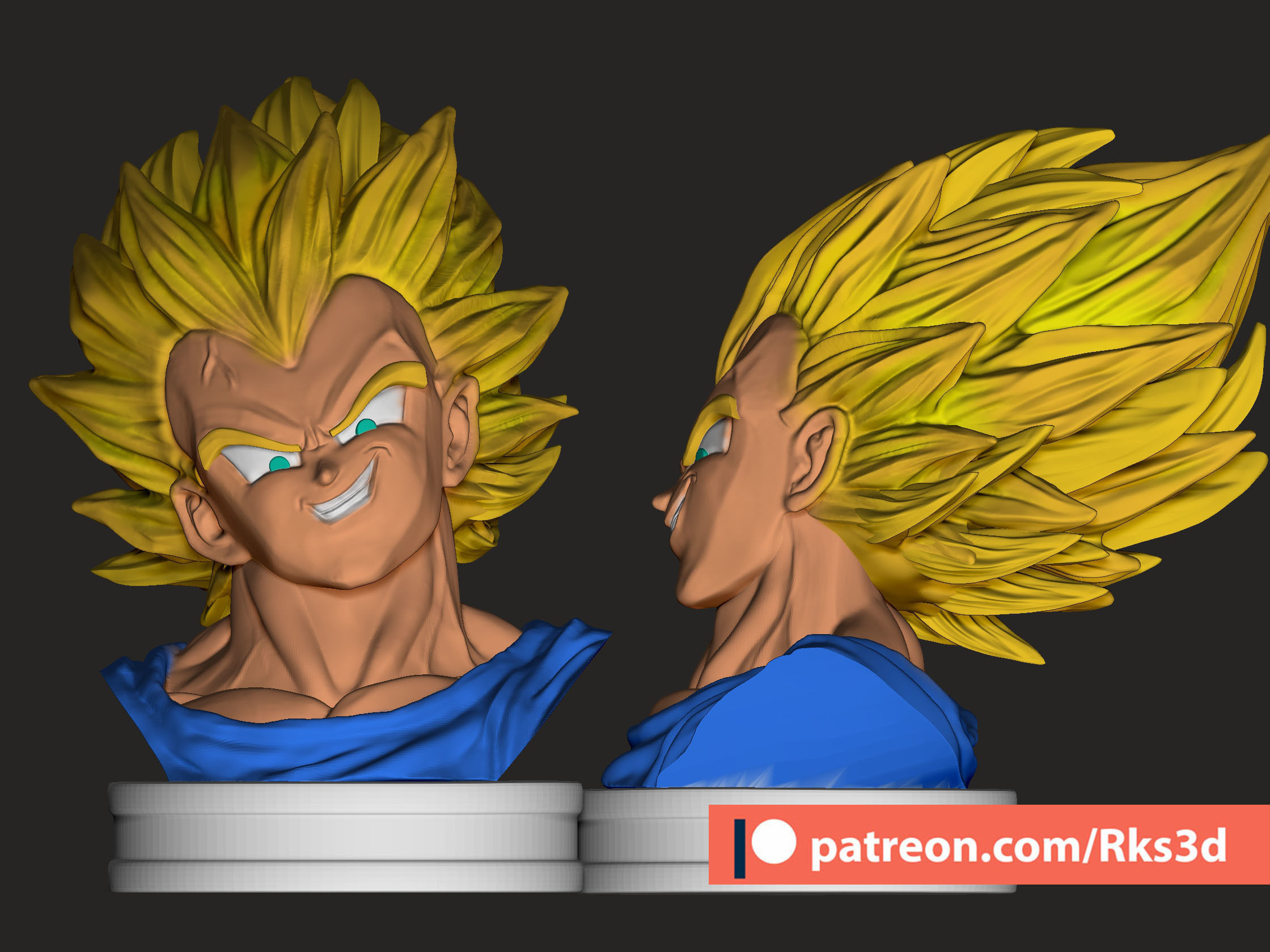 Majin Vegeta Bust 3D print model_2