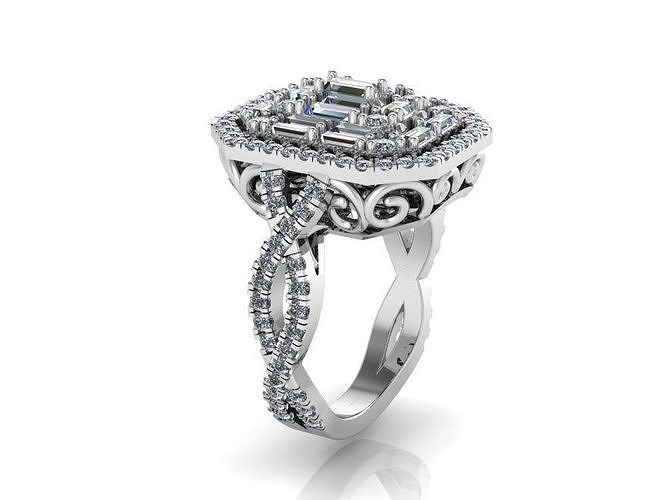 halo illusion seting twisted ring 371 3D print model