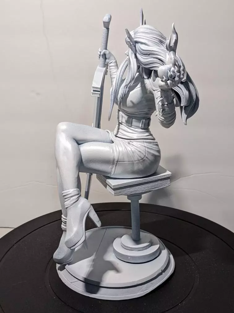 Magik statue of woman holding sword 3D print model