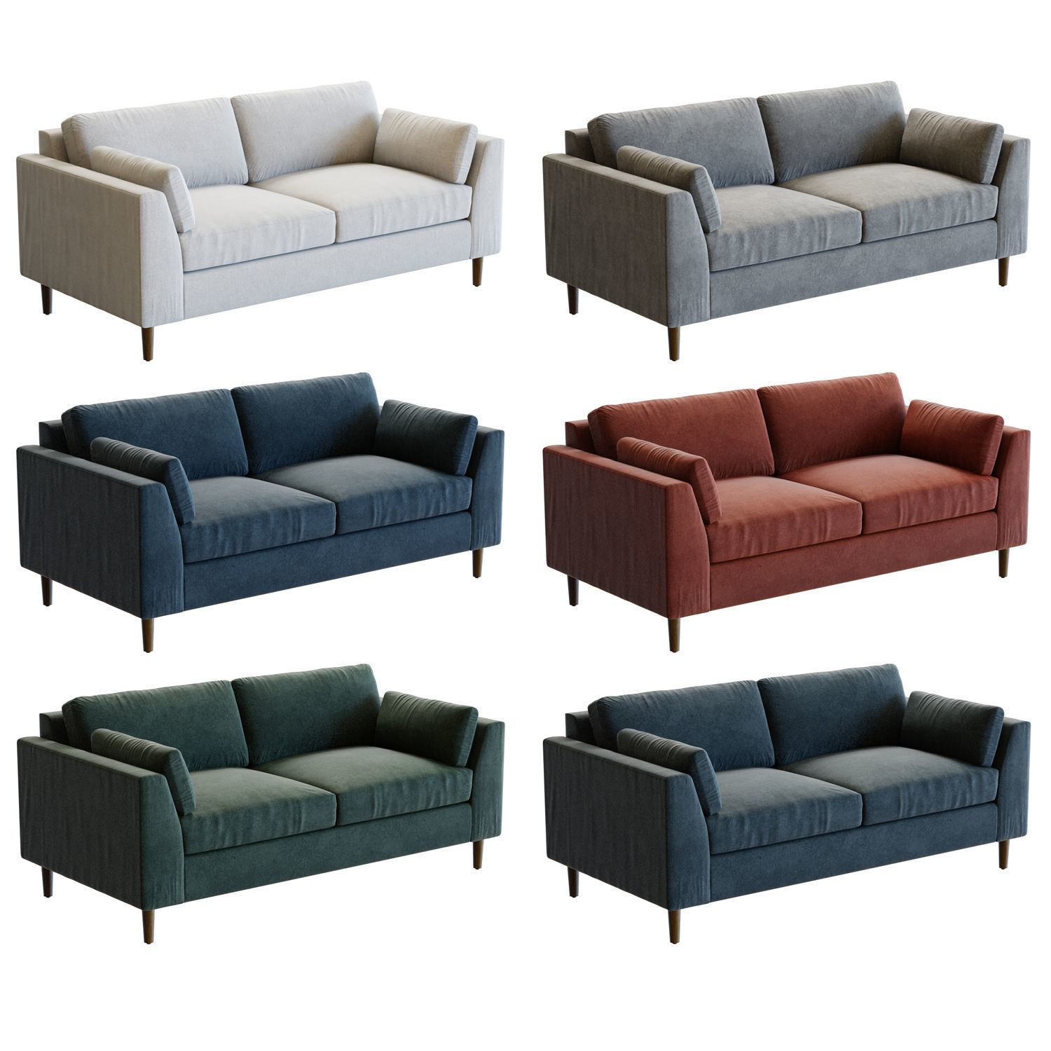 Crate and Barrel Avondale 73in Sofa 3D model_1