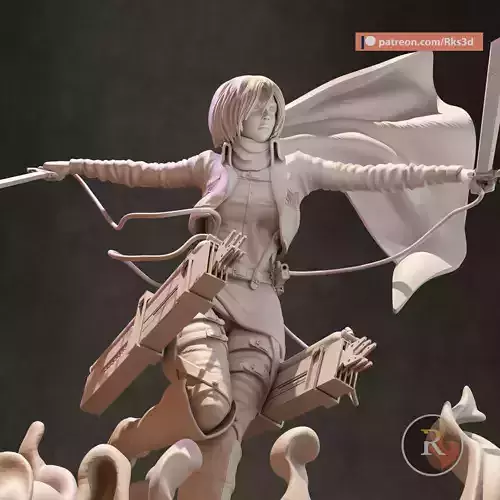 Mikasa attack on titan statue
