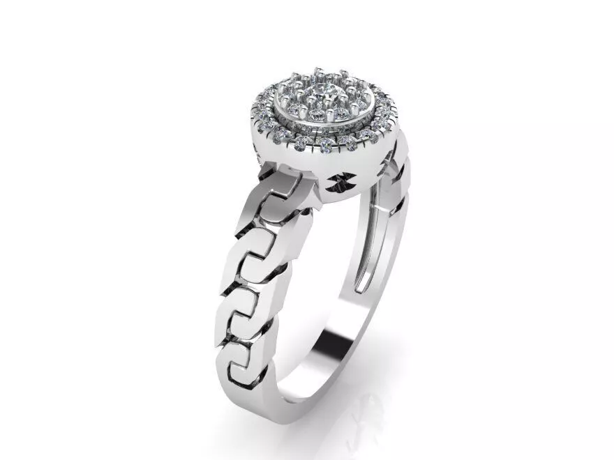 round halo chain ring 375 3D print model
