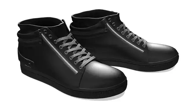 Men Casual Lace High-top Leather Ankle Boots Sneakers