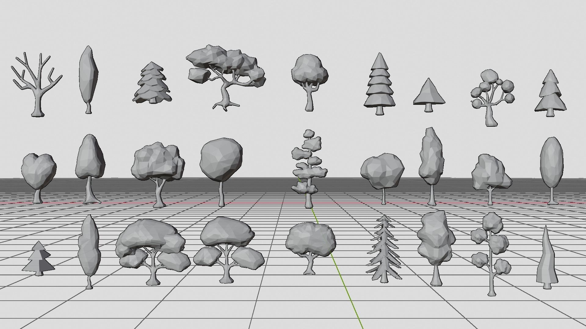Lowpoly Style Tree Pack Low-poly 3D model_4