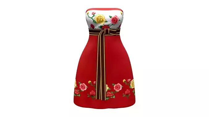 Japanese Anime Style Strapless Dress