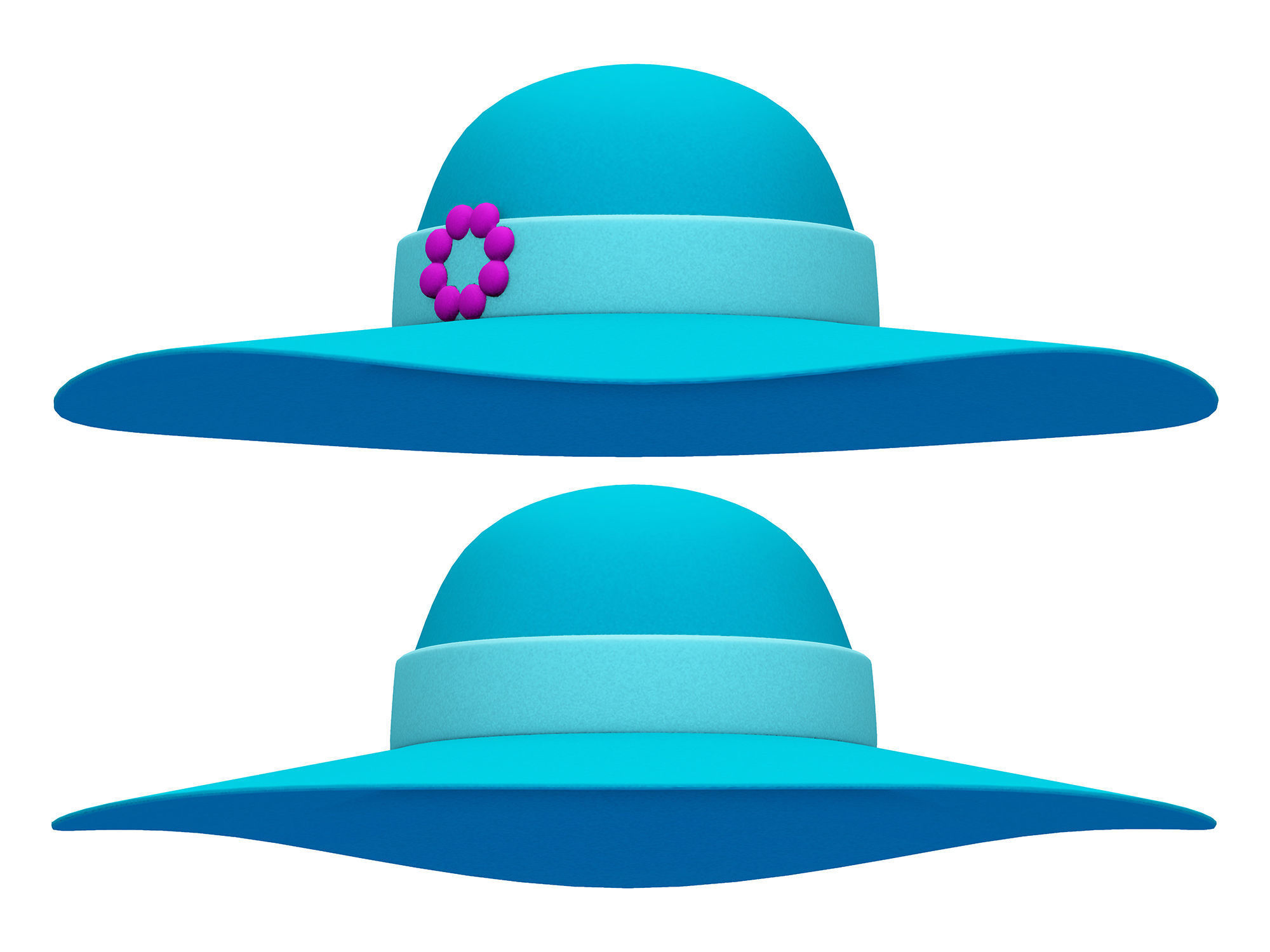 Full Teal Spring Summer Going Shopping Outfit Low-poly 3D model_5