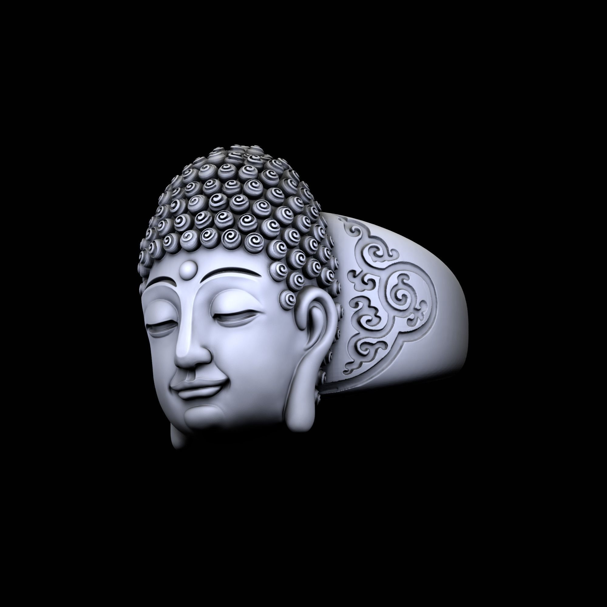 Buddha Ring 3D print model_2