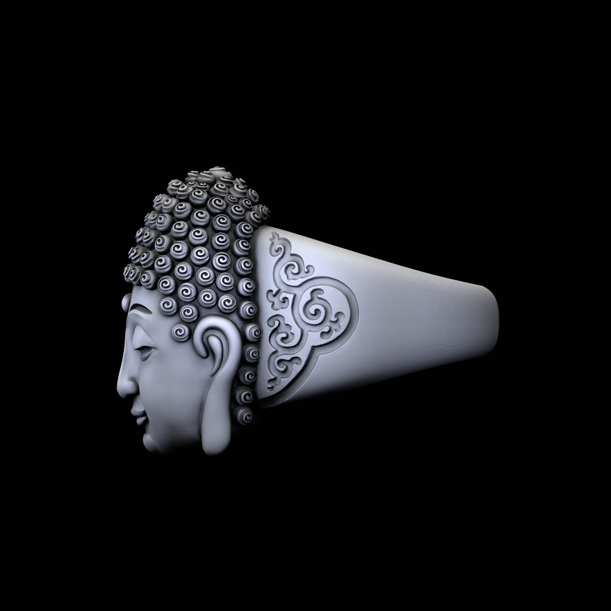 Buddha Ring 3D print model_5