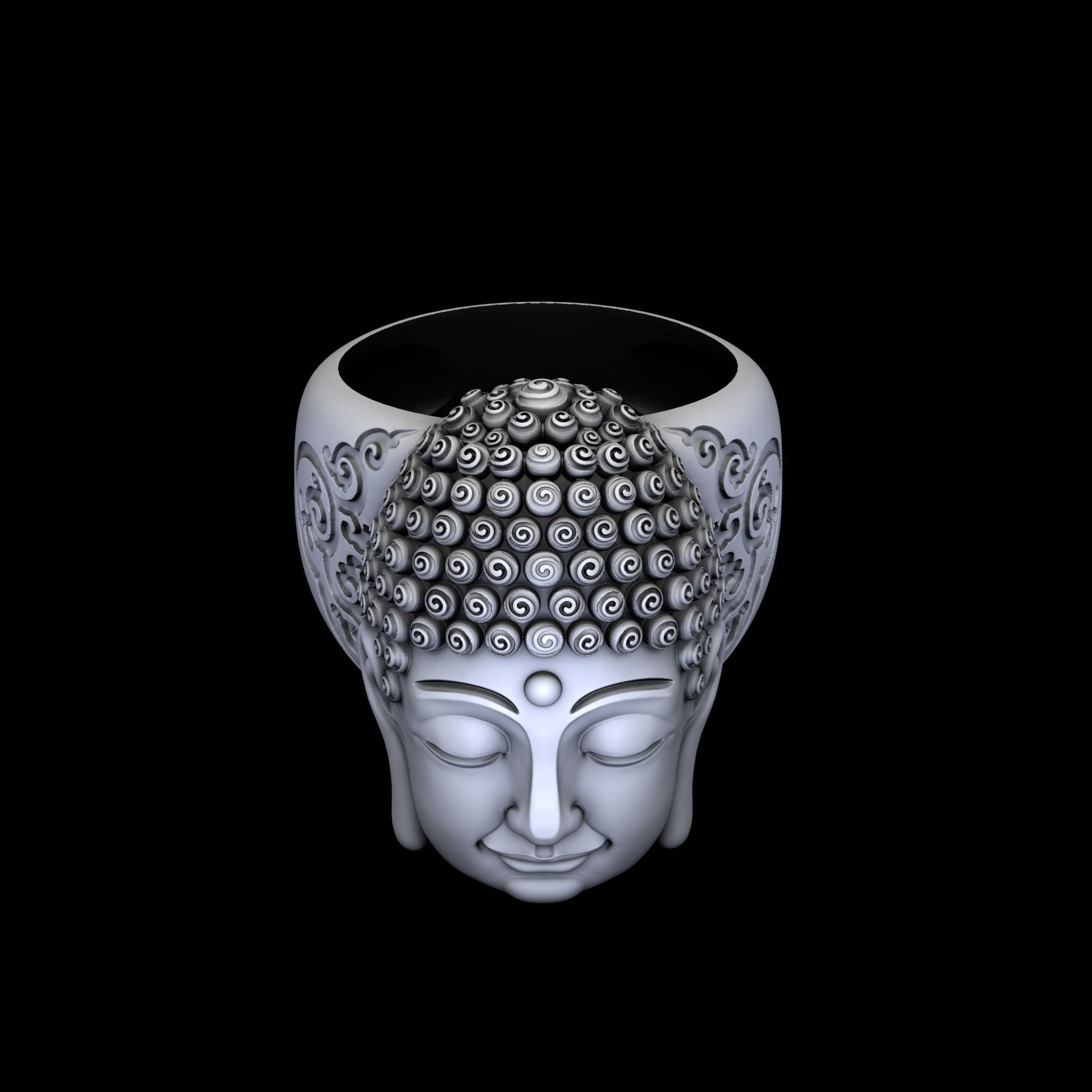 Buddha Ring 3D print model_4