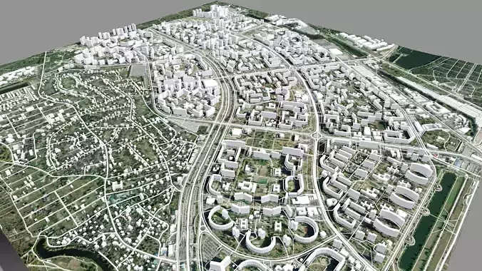 Cityscape Kyiv Ukraine fragment city 3D model