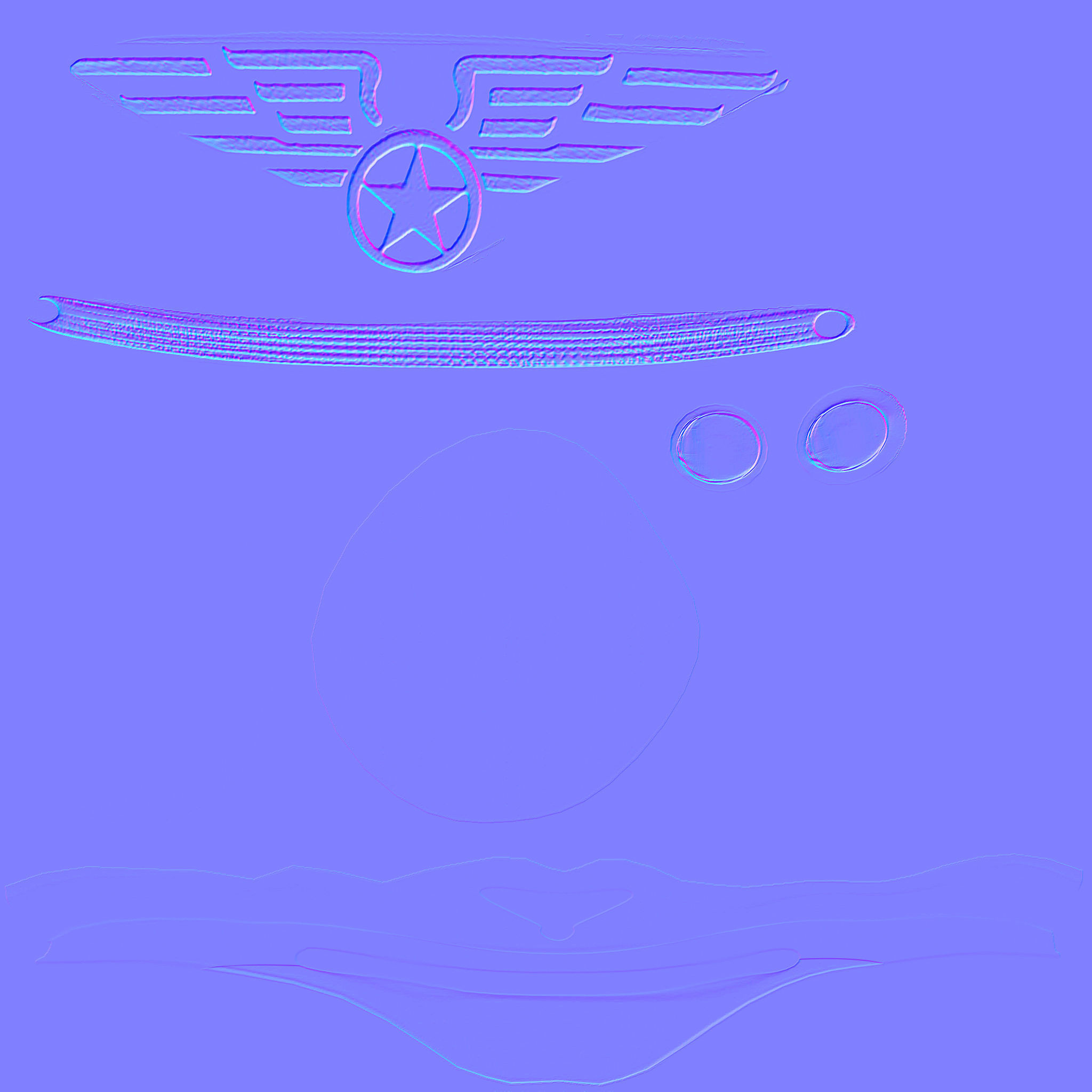 Men Captain Pilot Uniform With Pilot Hat Low-poly 3D model_11