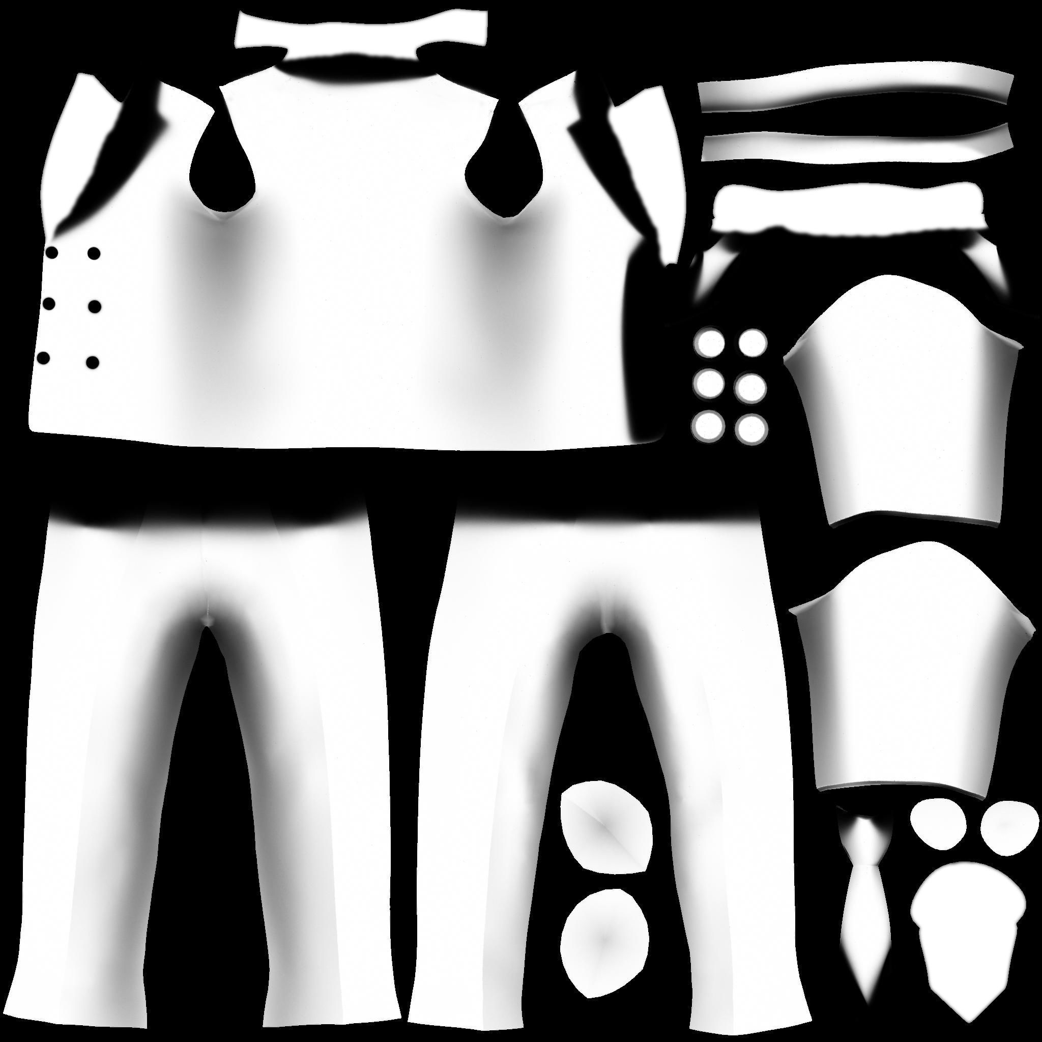 Men Captain Pilot Uniform With Pilot Hat Low-poly 3D model_16