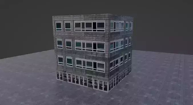 Low Poly City Building Low-poly 3D model