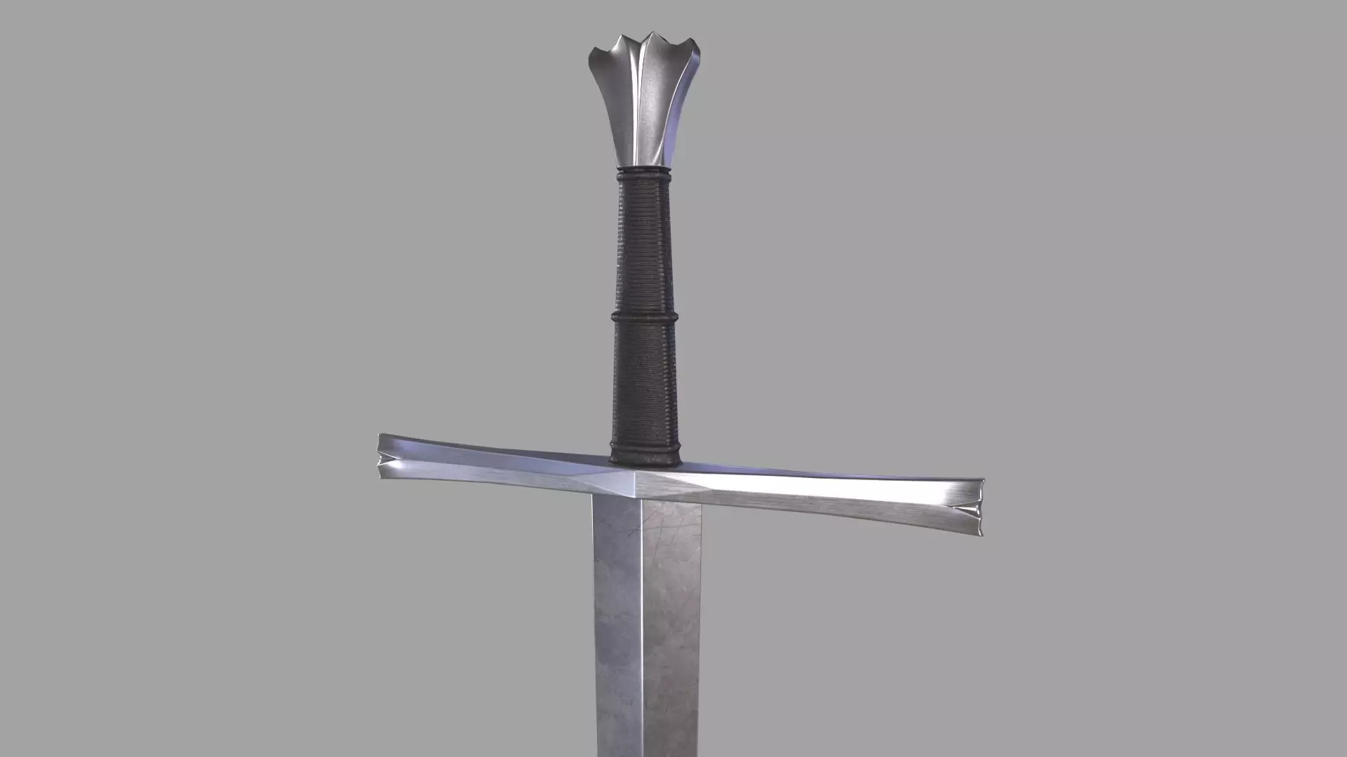 Medieval Sword Low-poly 3D model_0