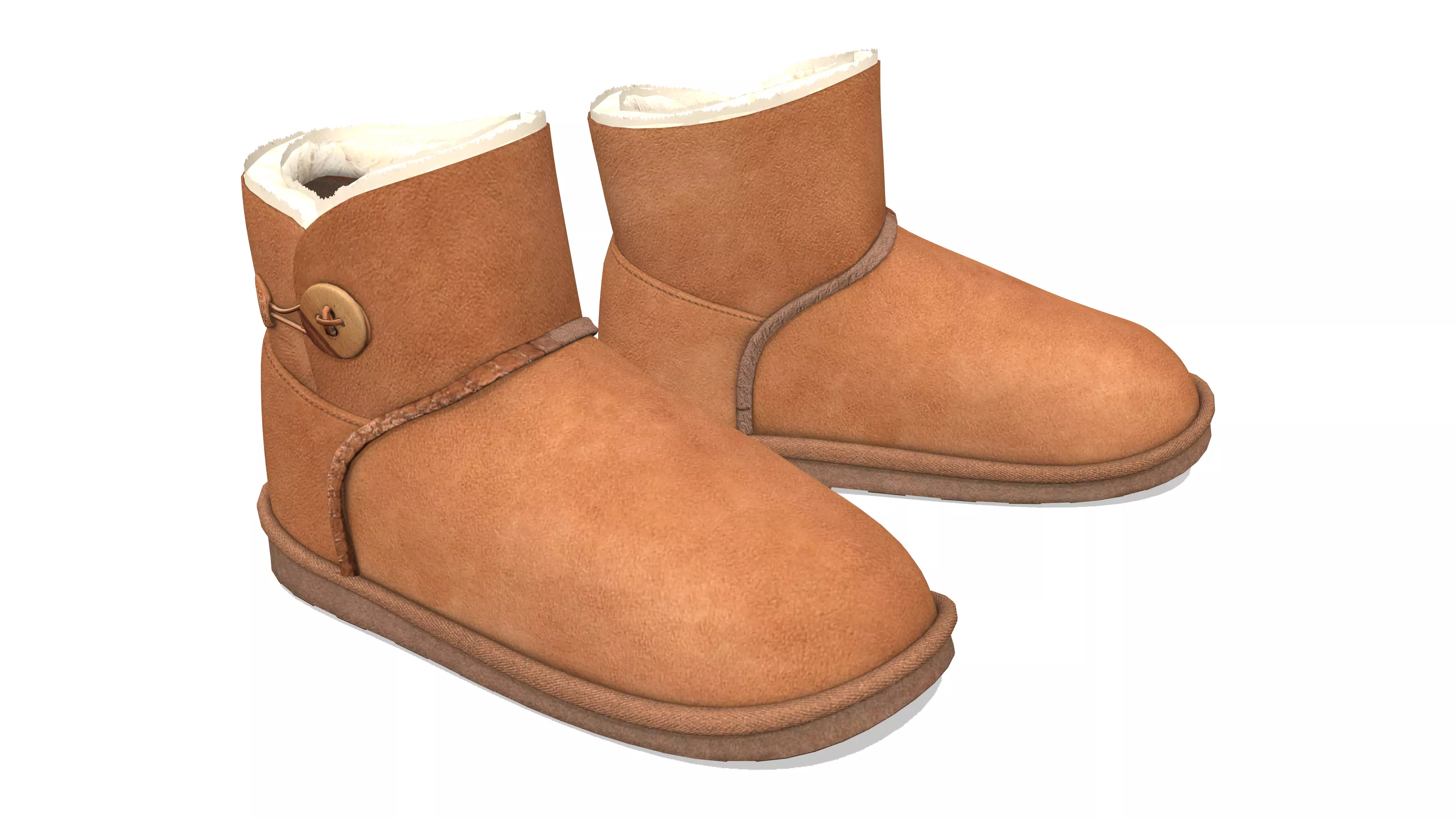 Short Ugg Boots Low-poly 3D model