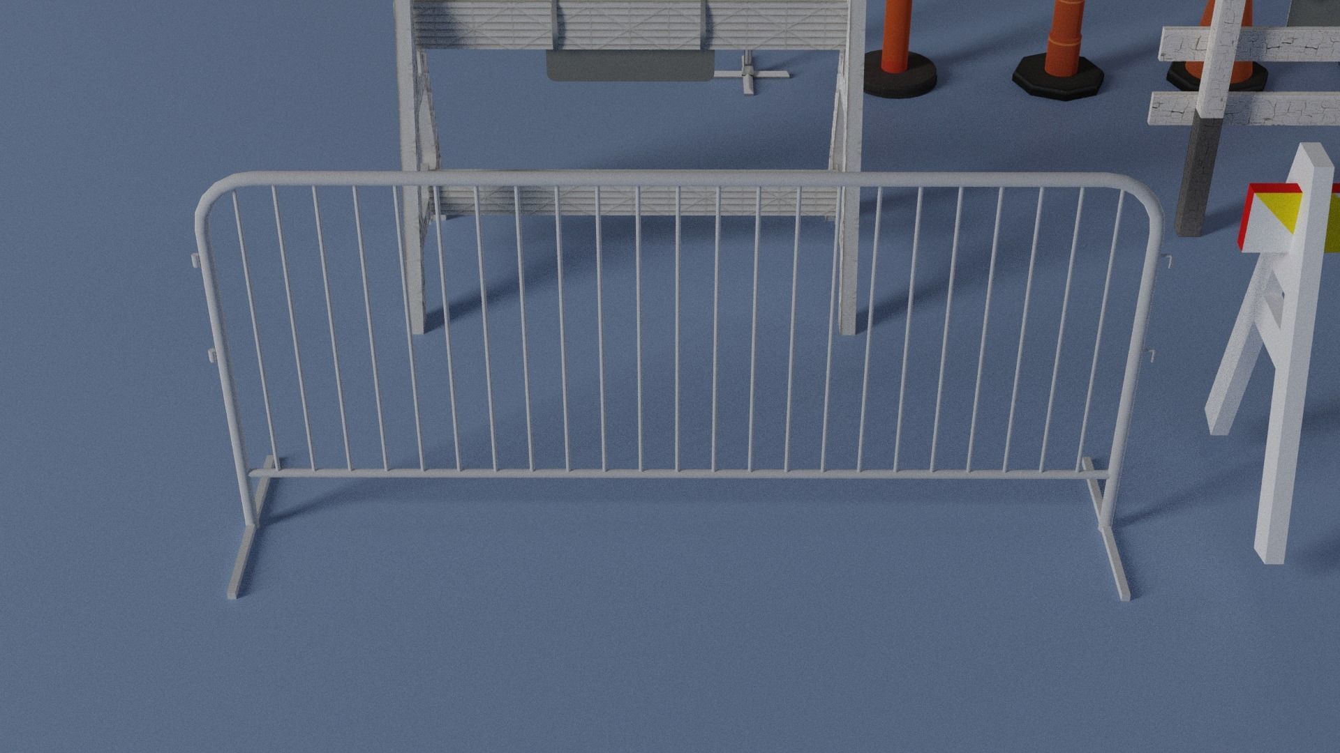 Traffic Barriers  Low-poly 3D model_9