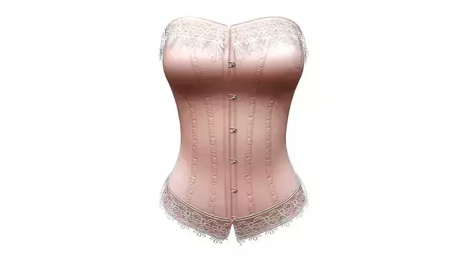 Lace Edge Trims Peach Retro Corset
