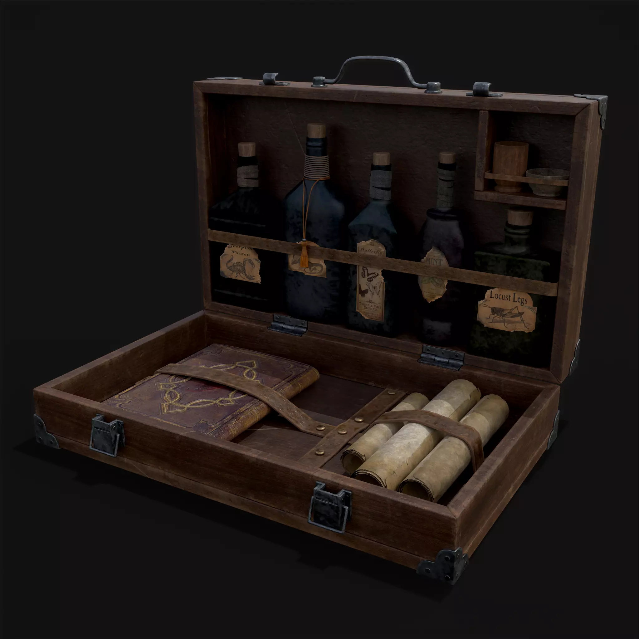 Rustic Potion Makers Briefcase Low-poly 3D model_0