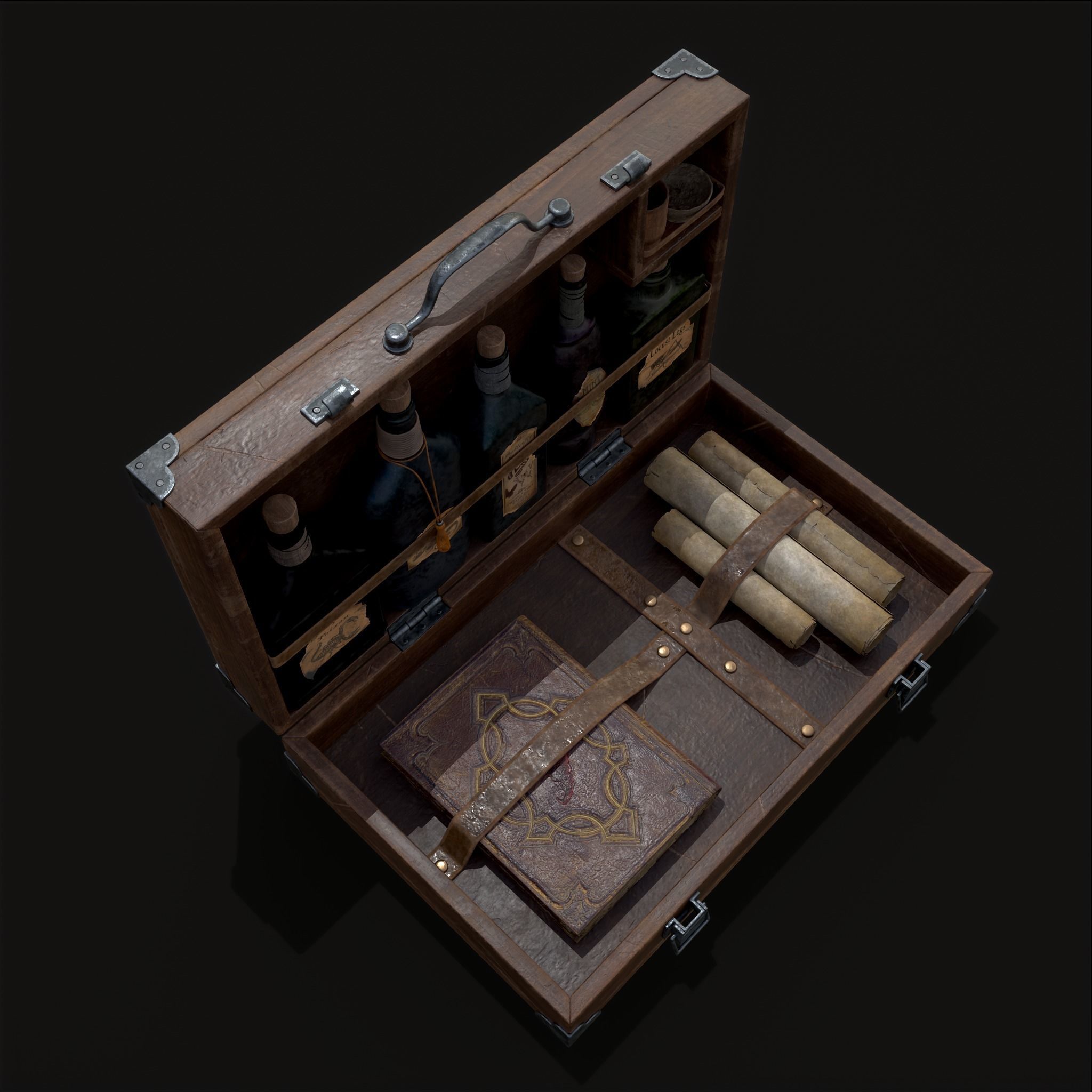 Rustic Potion Makers Briefcase Low-poly 3D model_17