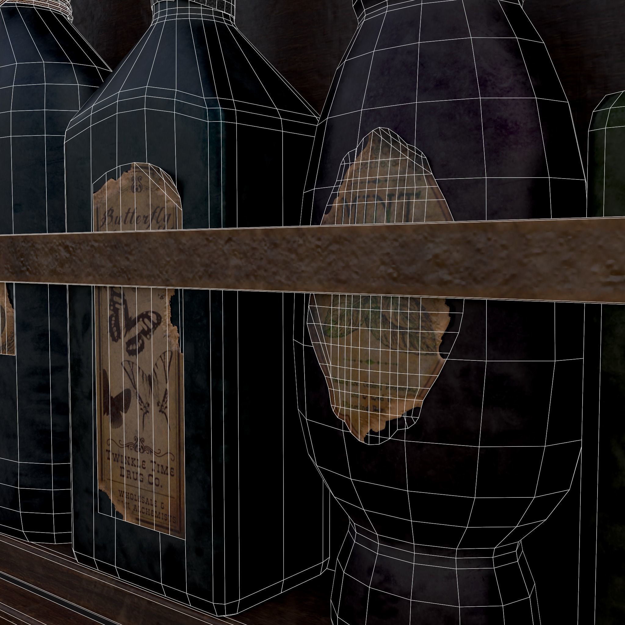 Rustic Potion Makers Briefcase Low-poly 3D model_12