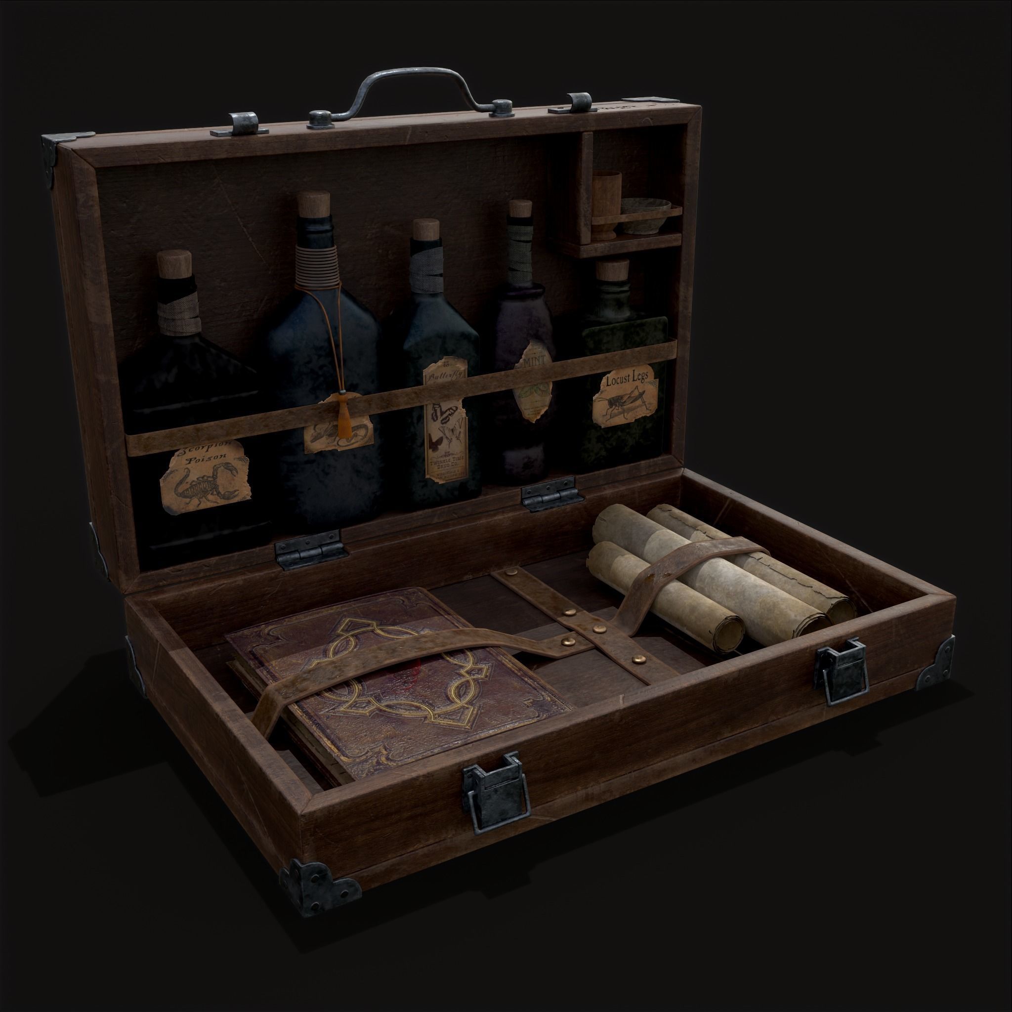 Rustic Potion Makers Briefcase Low-poly 3D model_27