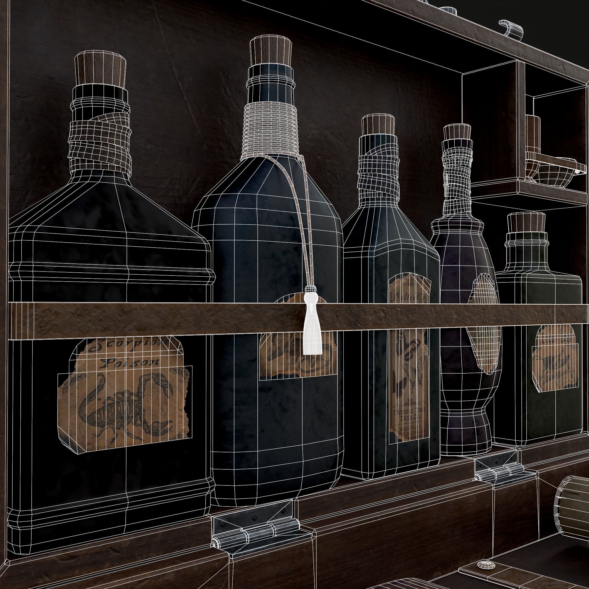 Rustic Potion Makers Briefcase Low-poly 3D model_16