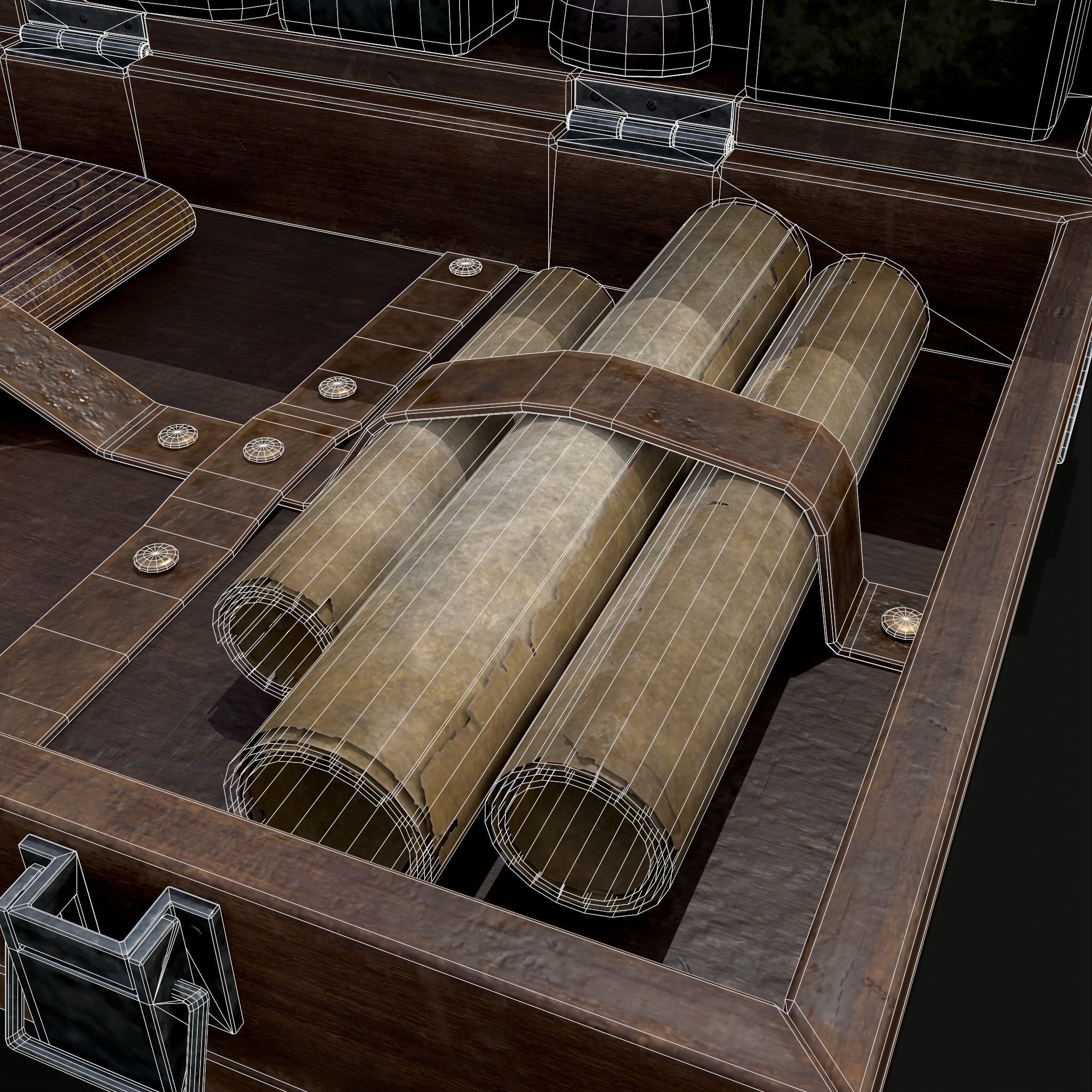 Rustic Potion Makers Briefcase Low-poly 3D model_10