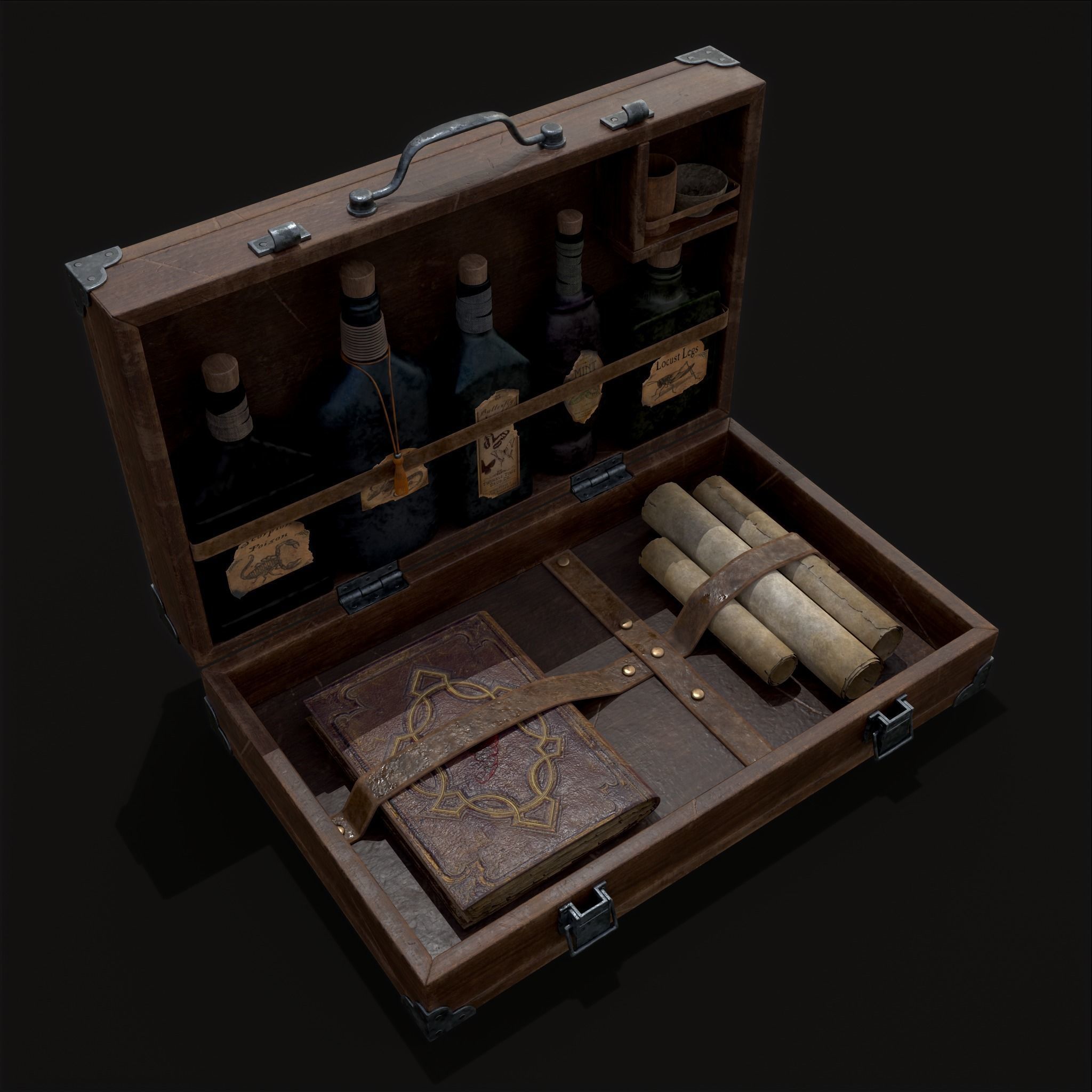 Rustic Potion Makers Briefcase Low-poly 3D model_3