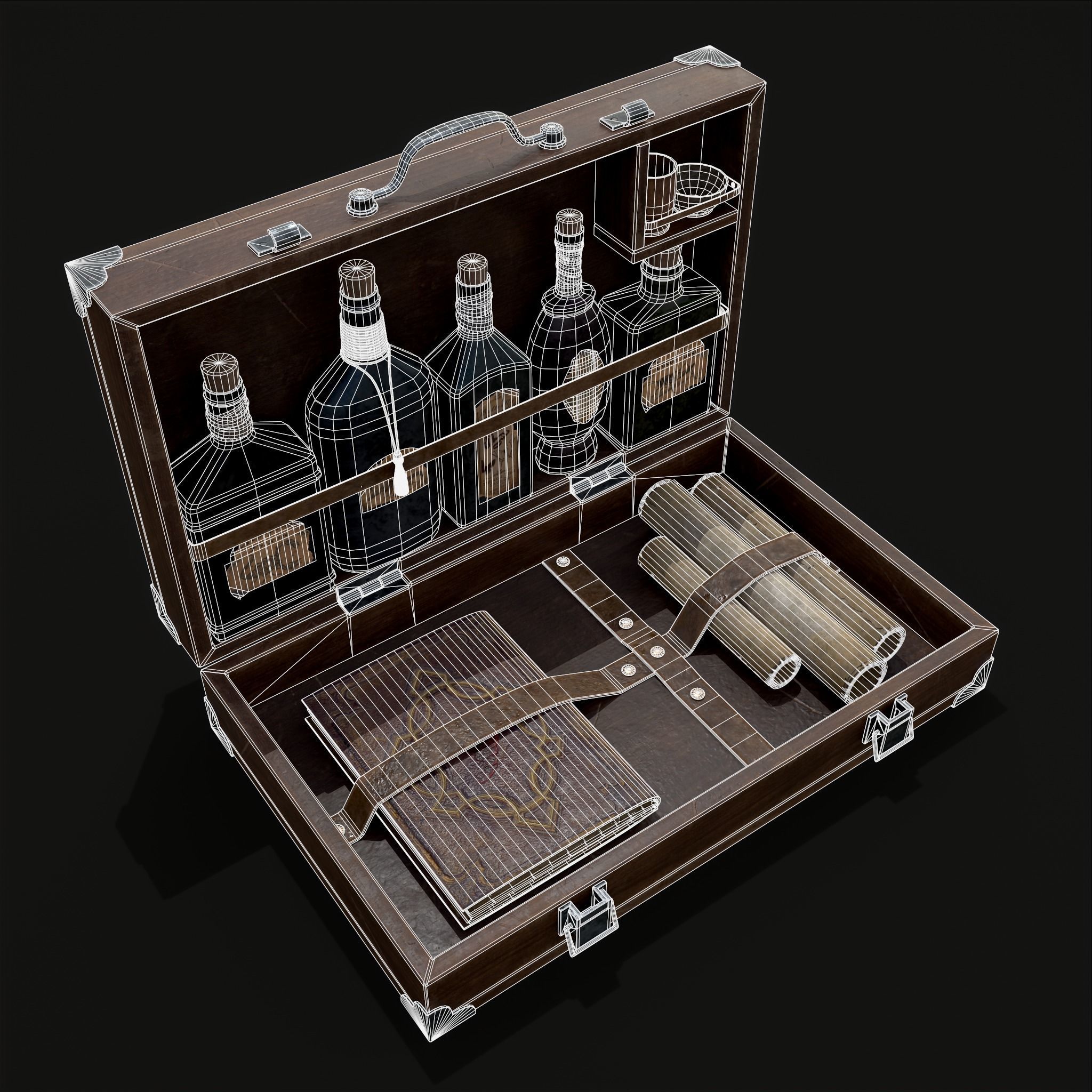 Rustic Potion Makers Briefcase Low-poly 3D model_4