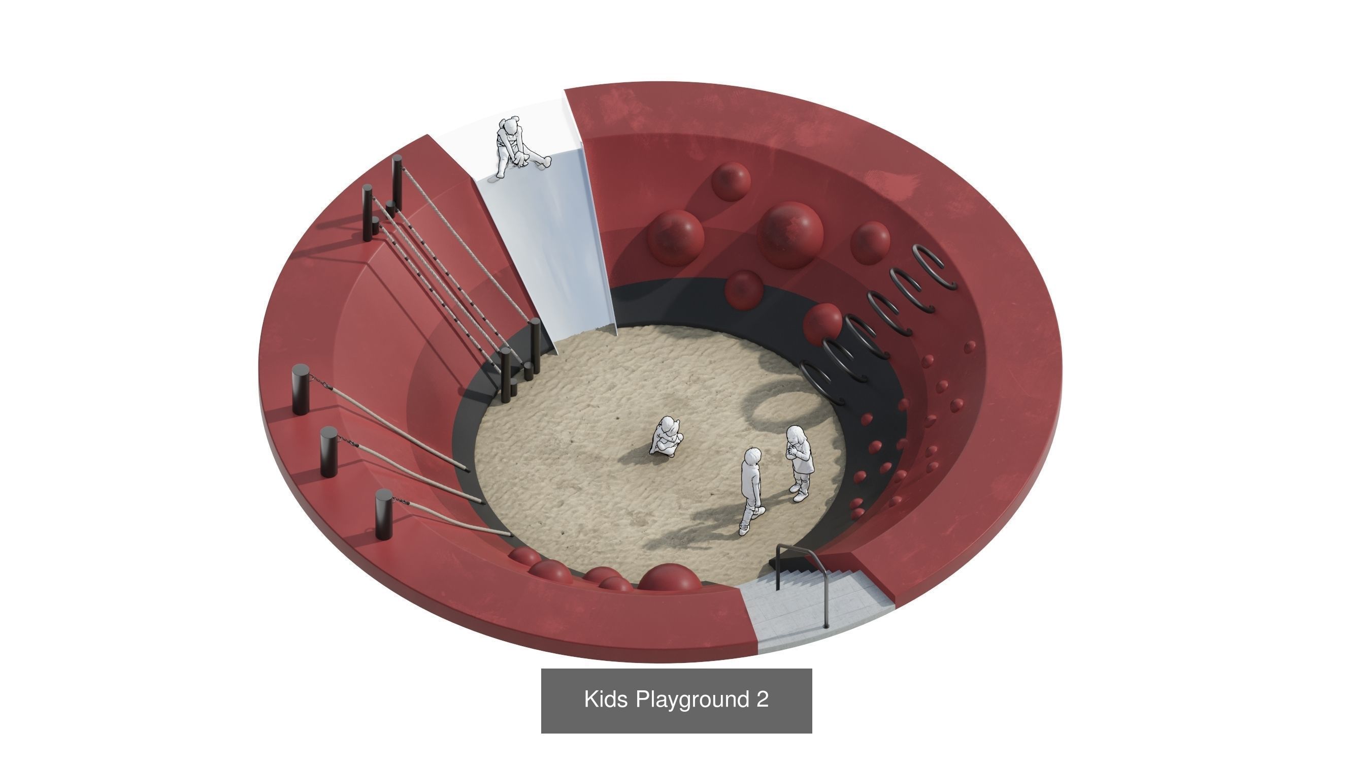 Playground set parkland design 3D Model Collection_2